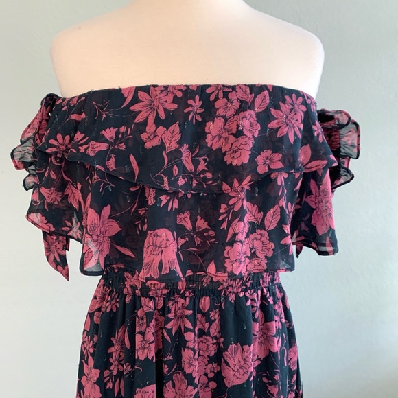 Lulus Love And Blooms Navy Floral Off-the-Shoulder Maxi NWT - Picture 8 of 16
